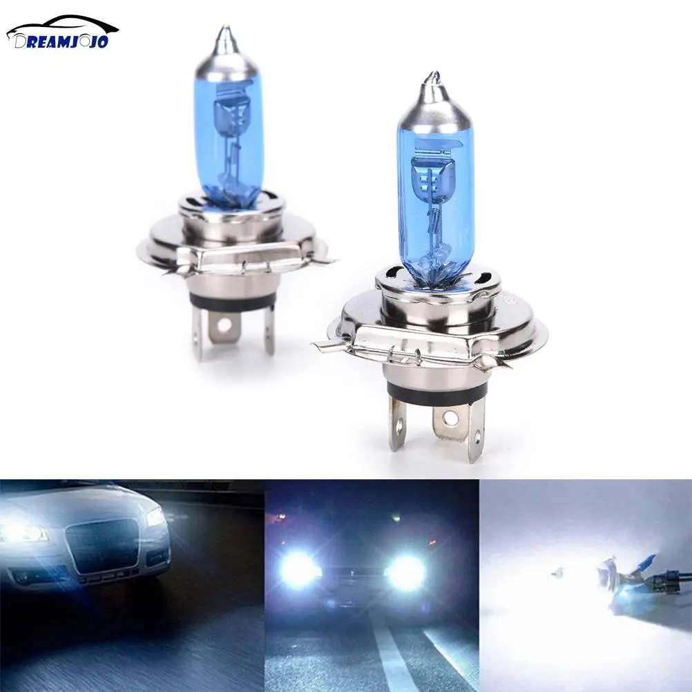 

2pcs Car Auto H4 HID Super White Headlight 12V 100W Bulb Lamp Light accesorios moto