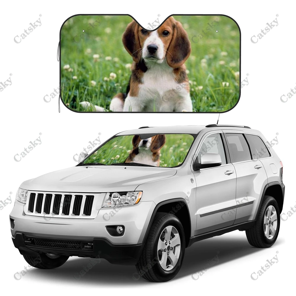 

Beagle Sitting in the Grass Car Windshield UV-proof Sunvisor,Car Windshield Sunshade Protect,Car Accessories Car Window Sunshade