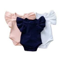 Body en coton à manches courtes pour toute petite fille,vêtements pour nouveau né, tenue estivale pour tout petite enfant et bébé, 