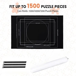 Felt Rollup Puzzle Mat for Easy Transport & Storage - Portable Puzzle Saver and Keeper (Black set)