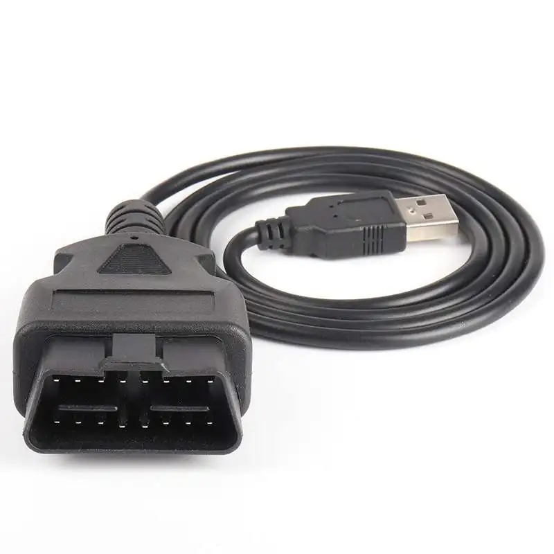 Car OBD2 16PIN Male To USB 2.0 Port Cable Car Trip Computer Extension Obd  Adapter 1M Long OBD 16 PIN USB Interface Connector