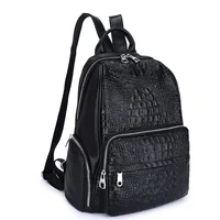 Top Genuine Leather Backpacks Alligator Pattern Women's Backpacks Shoulder bags Cowhide Embossing Ladies School Backpack 2024 1