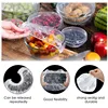 Stretch Bowl Covers, Plastic Food Storage Covers, Disposable Elastic Dish Plate Wrap Bowl Covers for Leftover and Meal Prep 4