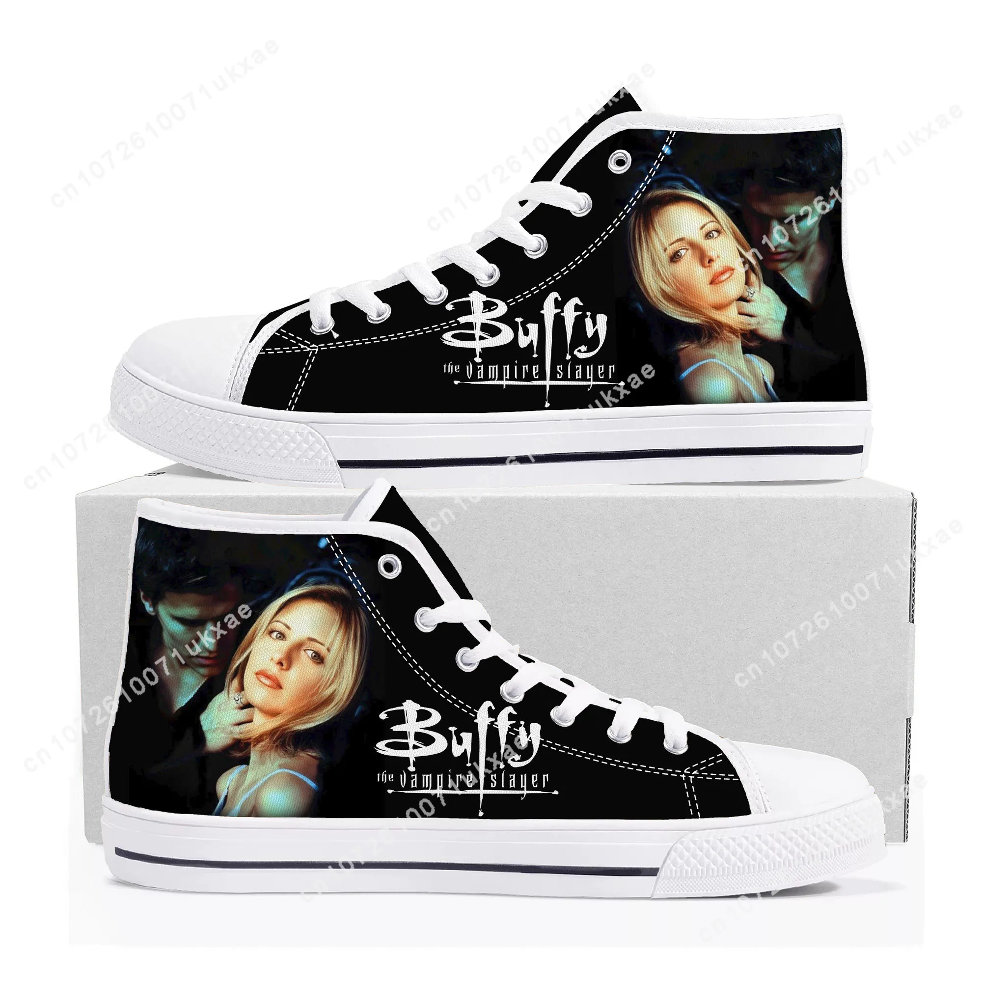 

Buffy the Vampire Slayer High Top Sneakers Mens Womens Teenager Sarah Michelle Gellar Canvas Sneaker Casual Shoe Custom Shoes