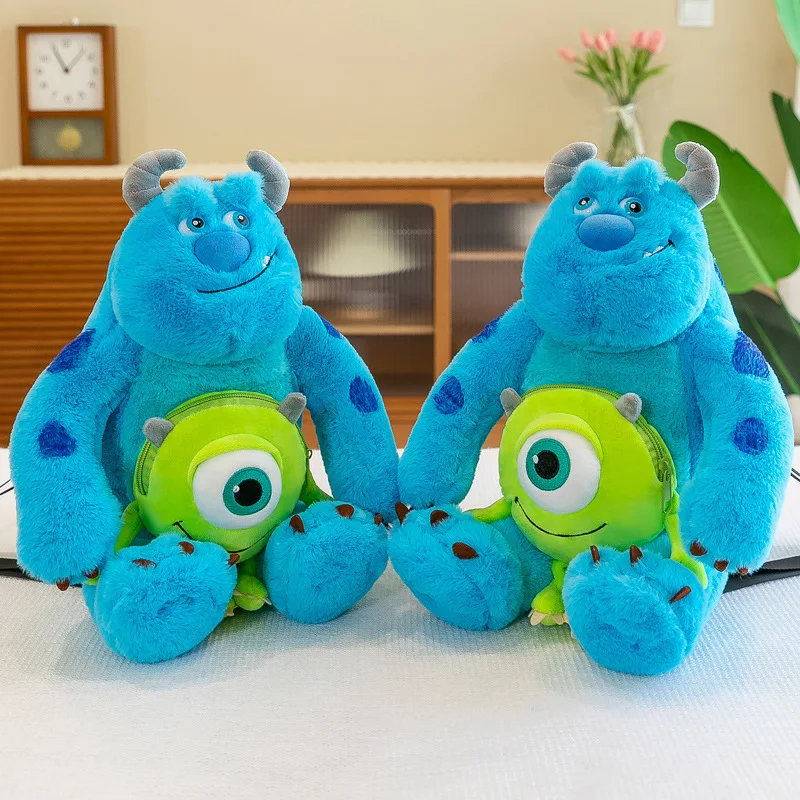 

35cm Monsters University Inc Cartoon Backpack James P Sullivan Mike Wazowski Children Baby School Bag Stuffed Plush Toys Doll
