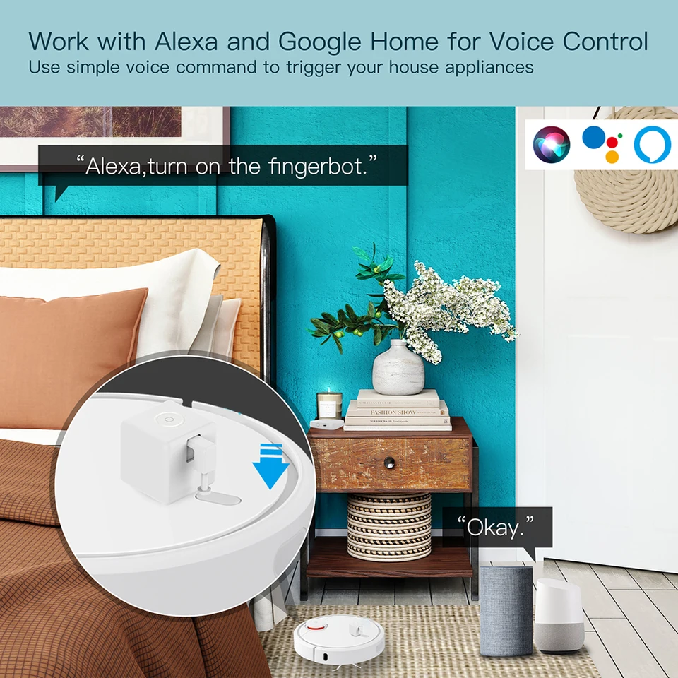 Adaprox Fingerbot Plus Smart Button Pusher - Dita robot senza fili per Smart Home, compatibile con Tuya, Alexa e Google Home | Disponibile nelle versioni Bluetooth e Zigbee White
