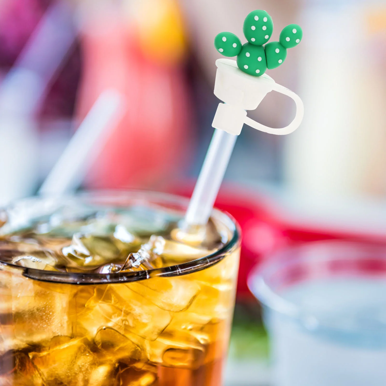 

4Pcs Straw Tips Cover Cactus Straw Covers Straw Plug Portable Cute Straw Plugs Caps