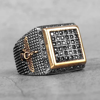 Anelli da uomo in acciaio inossidabile religione Islam lusso oro Punk Rock HipHop per motociclista maschio fidanzato gioielli creatività regalo all'ingrosso