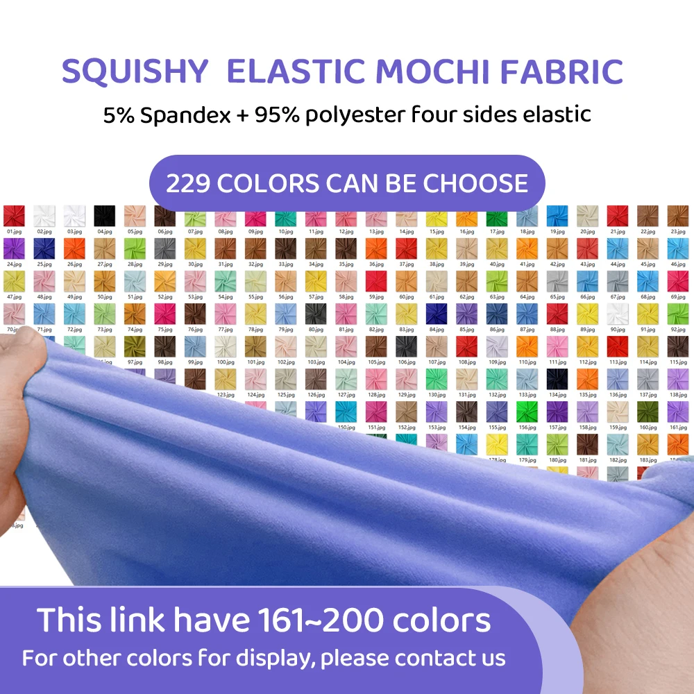 50x50cm Stretch Mochi glatter Minky Stoff hopen 5% Polyester Spandex Stretch 4 Seiten Plüsch Stoff für DIY Näh spielzeug – Detail 8