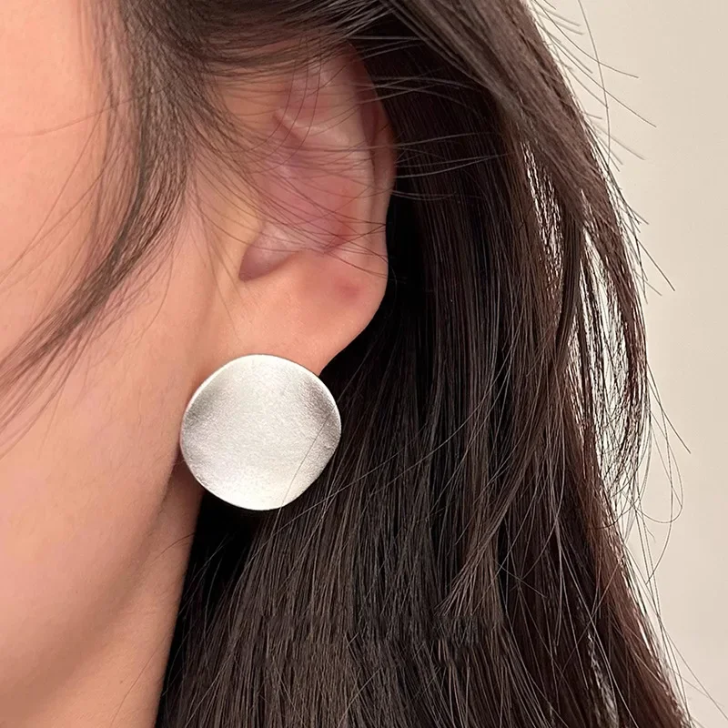 Vintage-Ohrringe aus 925er-Sterlingsilber für Damen, runder String, trendiger Ohrring, Schmuck, verhindert Allergien, Party-Accessoires, Geschenk – Detail 1