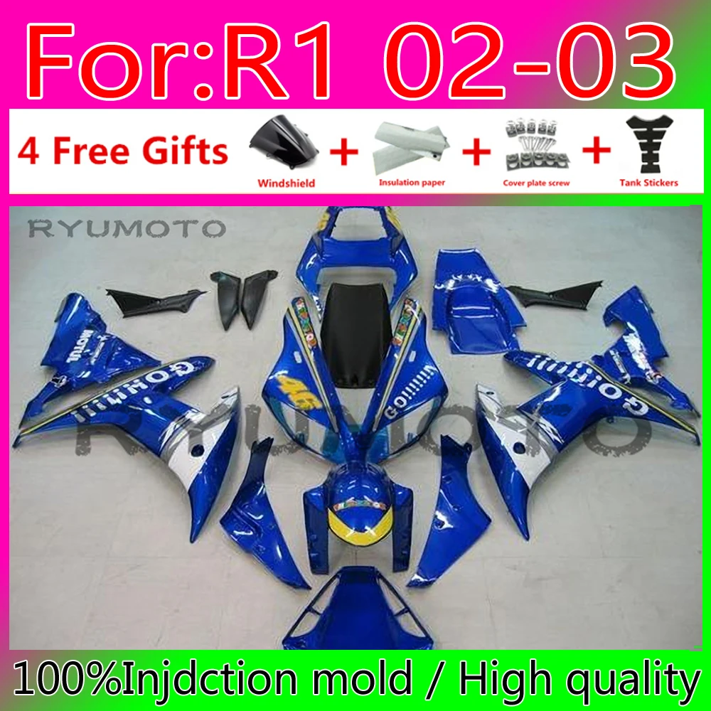 

New Motorcycle Full injection mold fairings kits for YAMAHA YZF R1 2002 2003 R1 02 03 bodywork ABS fairing bule