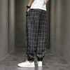 Cotton Linen Pants for Men New Trend Disc Buckle Hallen Pants Man Spring Summer Comfortable Breathable Casual Pants 5