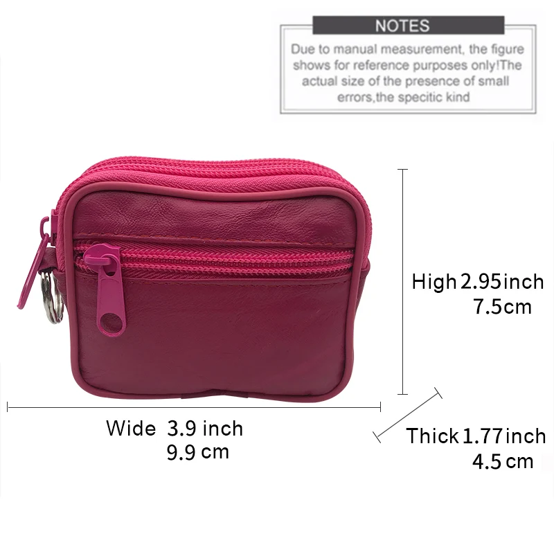 NICOLE & CO 2023Men Holster Zip Belt Passport Purse Women Fashion Sheepskin Change Wallet Money Bag Key Chain Coin Card Pack