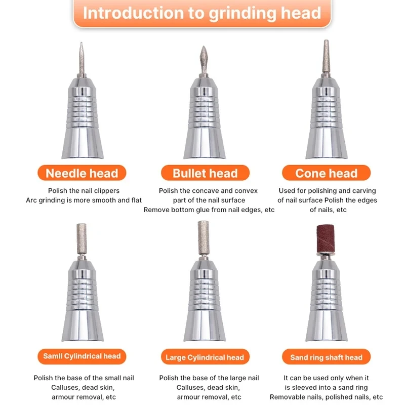 Nail Polisher Grinding Nail Drill 30000rpm pink Portable Rechargeable Nail Polisher for Home or Nail Shop Use 5