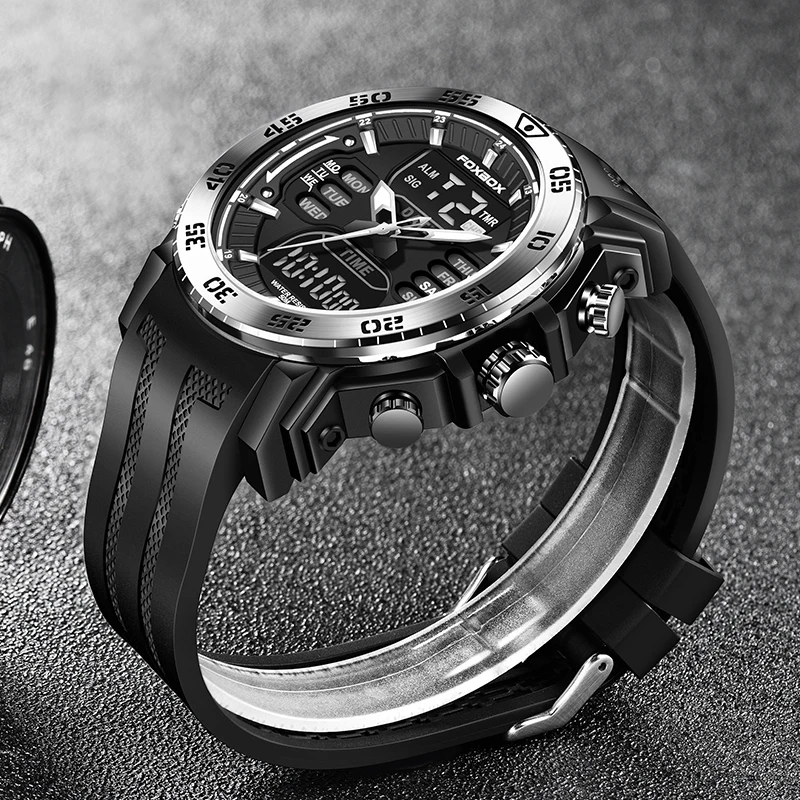 LIGE New Fashion Sport Watches For Men Top Brand Luxury 50M Waterproof Wristwatch LED Alarm Stopwatch Clock Military Men Watch