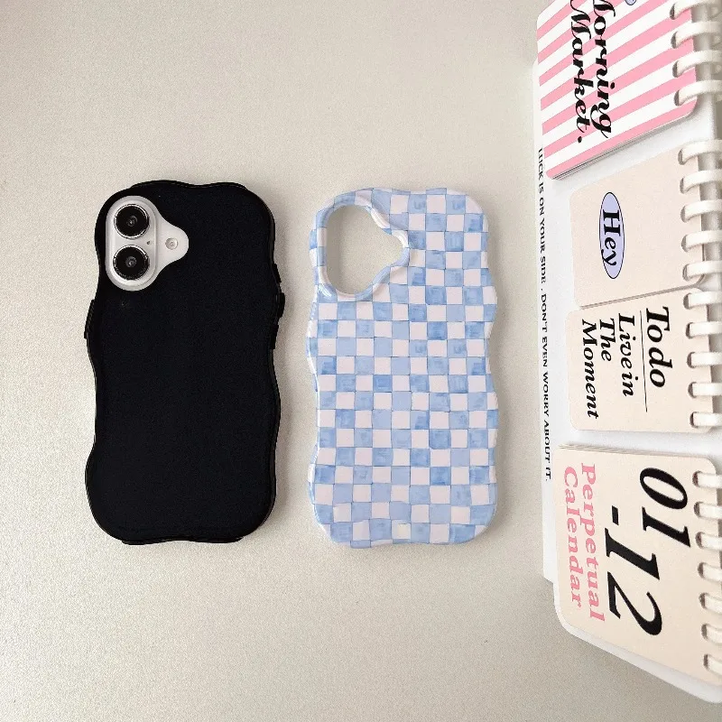 Glossy 2-in-1 TPU+PC Wave-Edged Phone Case with Comfortable Touch