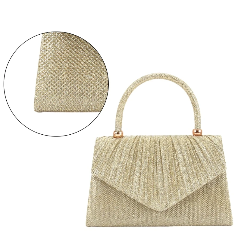 Fashionable Evening Bag Handbag with Pleated Details Shoulder Bag Chain Party Handbag Crossbody Purse Perfect for Women