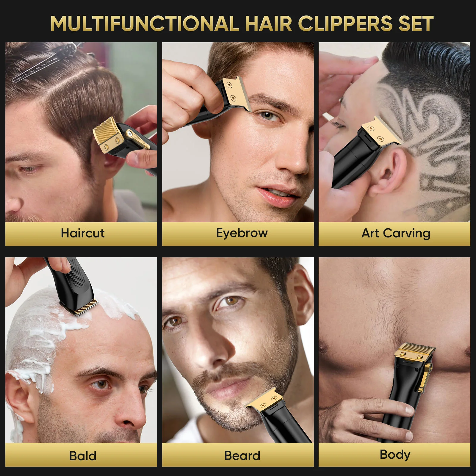 Sejoy Professional Electric Hair Clippers Kits 2 Gears Speeds LCD Rechargeable Hair Trimmers for Men Cordless Hair Cut Machine 6