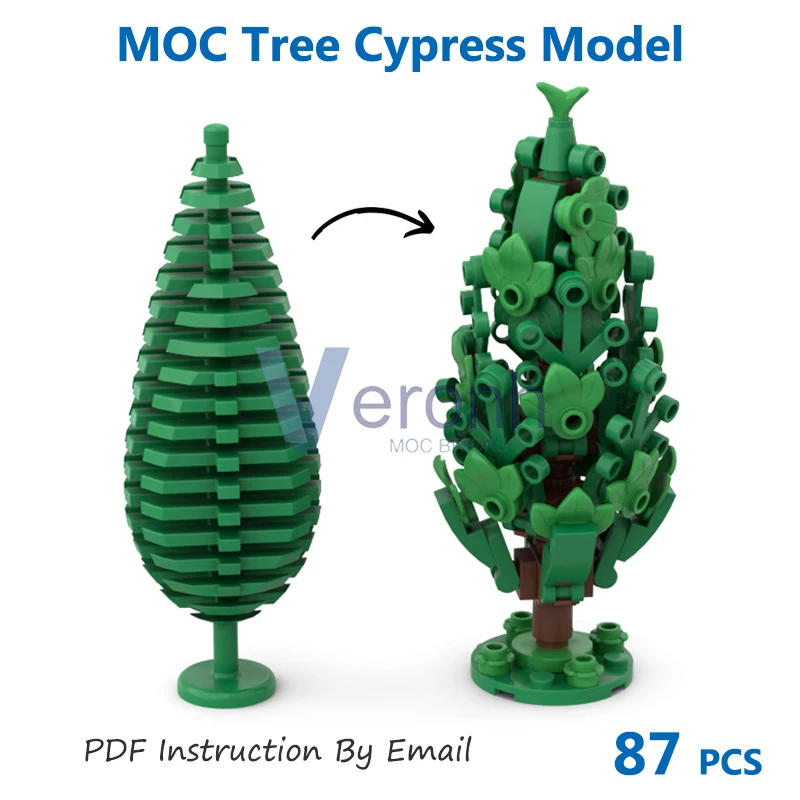 City Tree Cypress Model Building Blocks Moc Plant Boccole Bricks Castle Street View Park Garden Jungle Enlighten Construction Toy