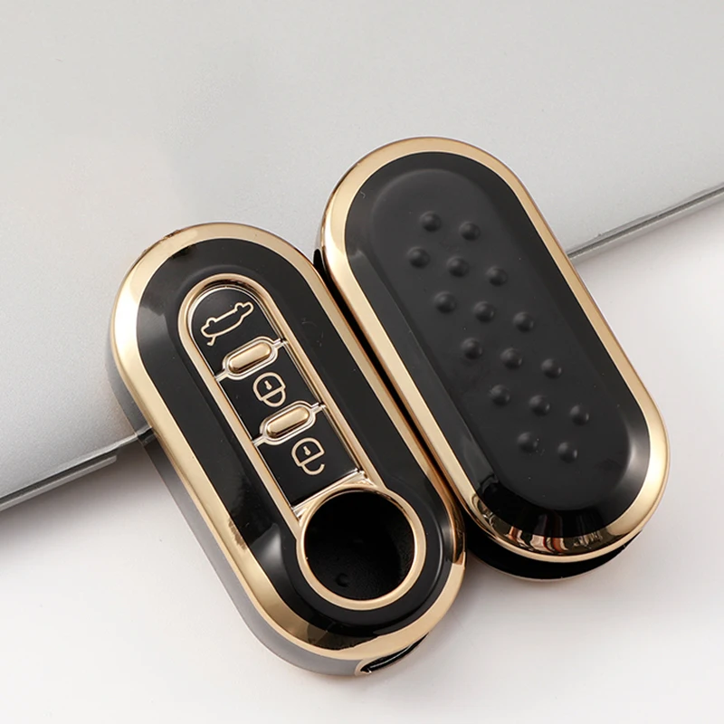 Premium TPU 3-Button Car Key Flip Case - Full Cover Protector Shell Accessories