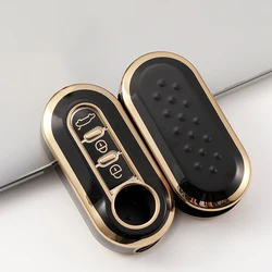 Premium TPU 3 - Button Car Key Flip Case - Full Cover Protector Shell Accessories (Black case)