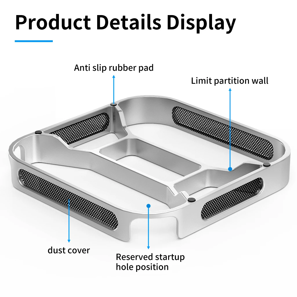 Mac mini M4/M4 Pro 용 알루미늄 데스크탑 태블릿 냉각 스탠드 브래킷 라이징 프레임 방열 브래킷 냉각 홀더 도크
