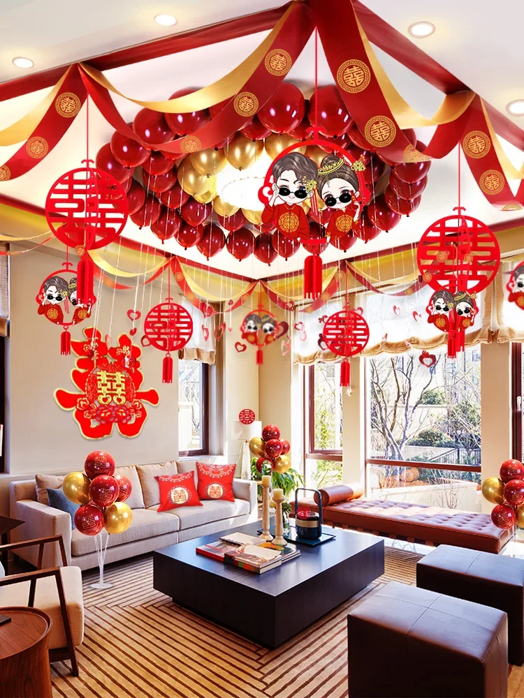 

Wedding balloon garland suit male party decoration creative net red