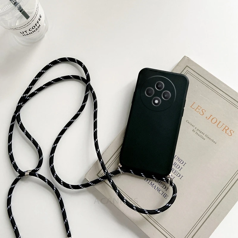 Elegant Crossbody Necklace Lanyard Liquid Silicone Phone Case with Strap Cord Cover