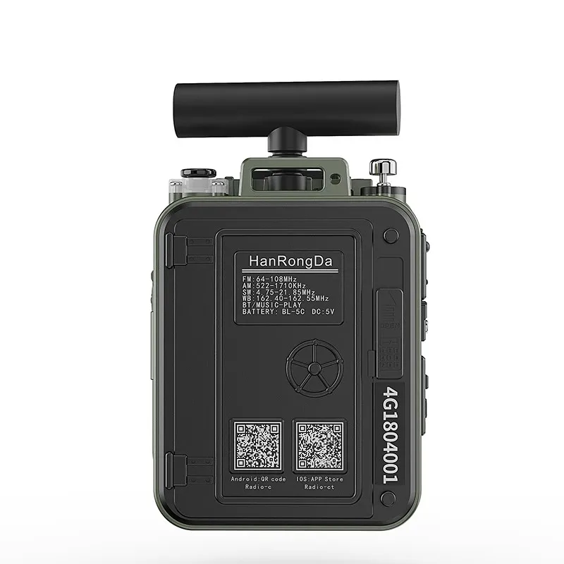 Hanrongda HRD-777 FM MW SW VHF WB Full-Band Bluetooth Radio Receiver Fingertip Gyroscope Mini Radio Multi-Function Mini Speaker radio receiver radio case