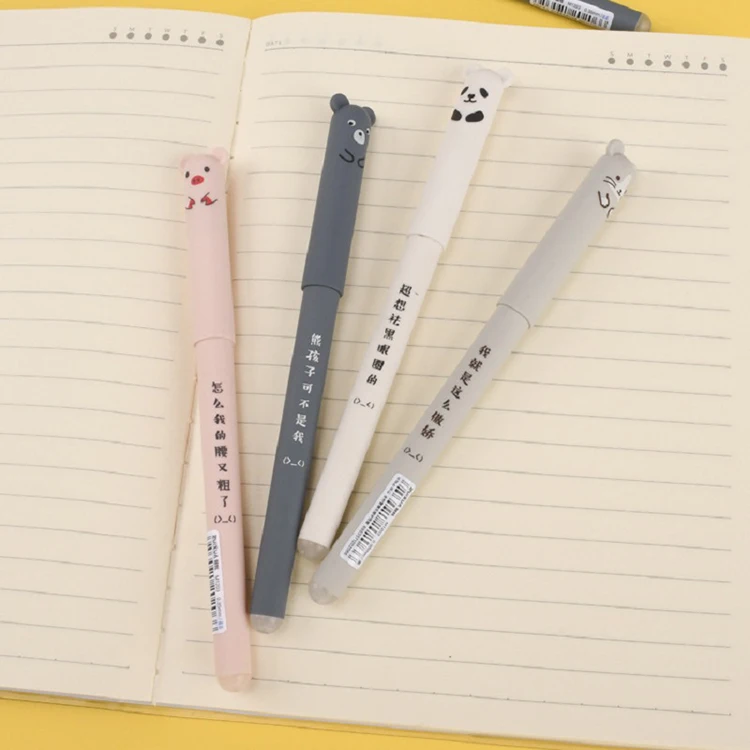 small desk 4 Pcs/Set Kawaii Erasable Pens Cute Animals Refill Set Washable Handle 0.35mm Blue Ink Gel Pen for School Stationery Office Furniture