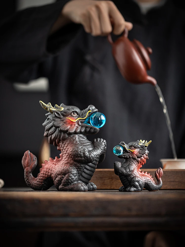 

Китайские благоприятные товары для дома в виде дракона, керамические украшения, украшения на удачу для входа в гостиную, подарки на год Дракона