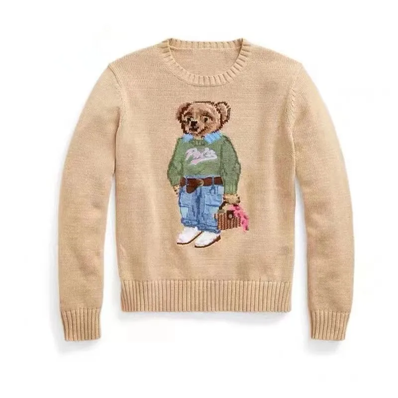 New Women's Cartoon RL Bear Sweater Women Winter Vintage Cotton Jumpers  Fashion Long Sleeve Top Knitted Pullover Sweaters Unisex _ - AliExpress  Mobile