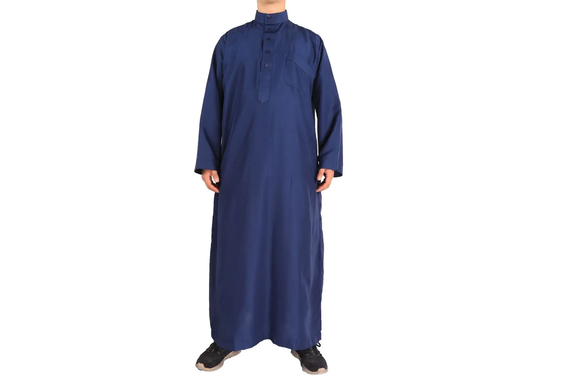 

2022 Muslim Fashion Muslim Middle East Long Sleeve Arab Crew Neck Islamic Solid Color Kaftan Maxi Dubai Long Jubba Thobe Abaya