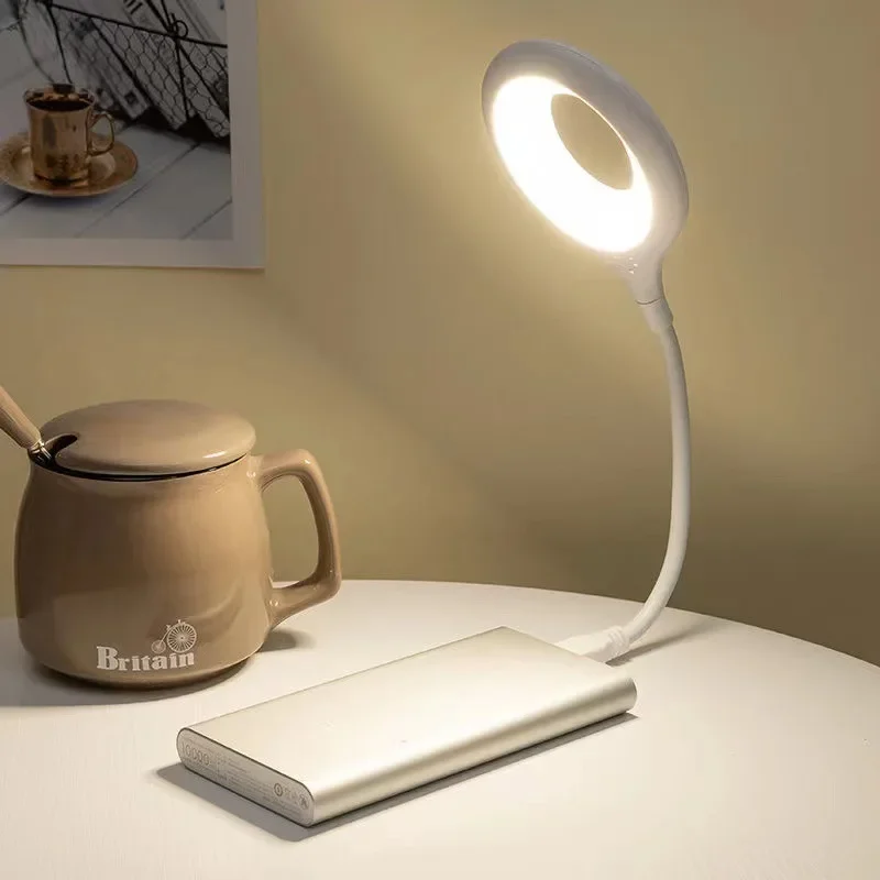 

LED Desk Lamp Portable Night Light Lamp Freely Foldable Table Lamp USB LED Luminaria De Mesa Super Bright Ring Lights Non Strobe