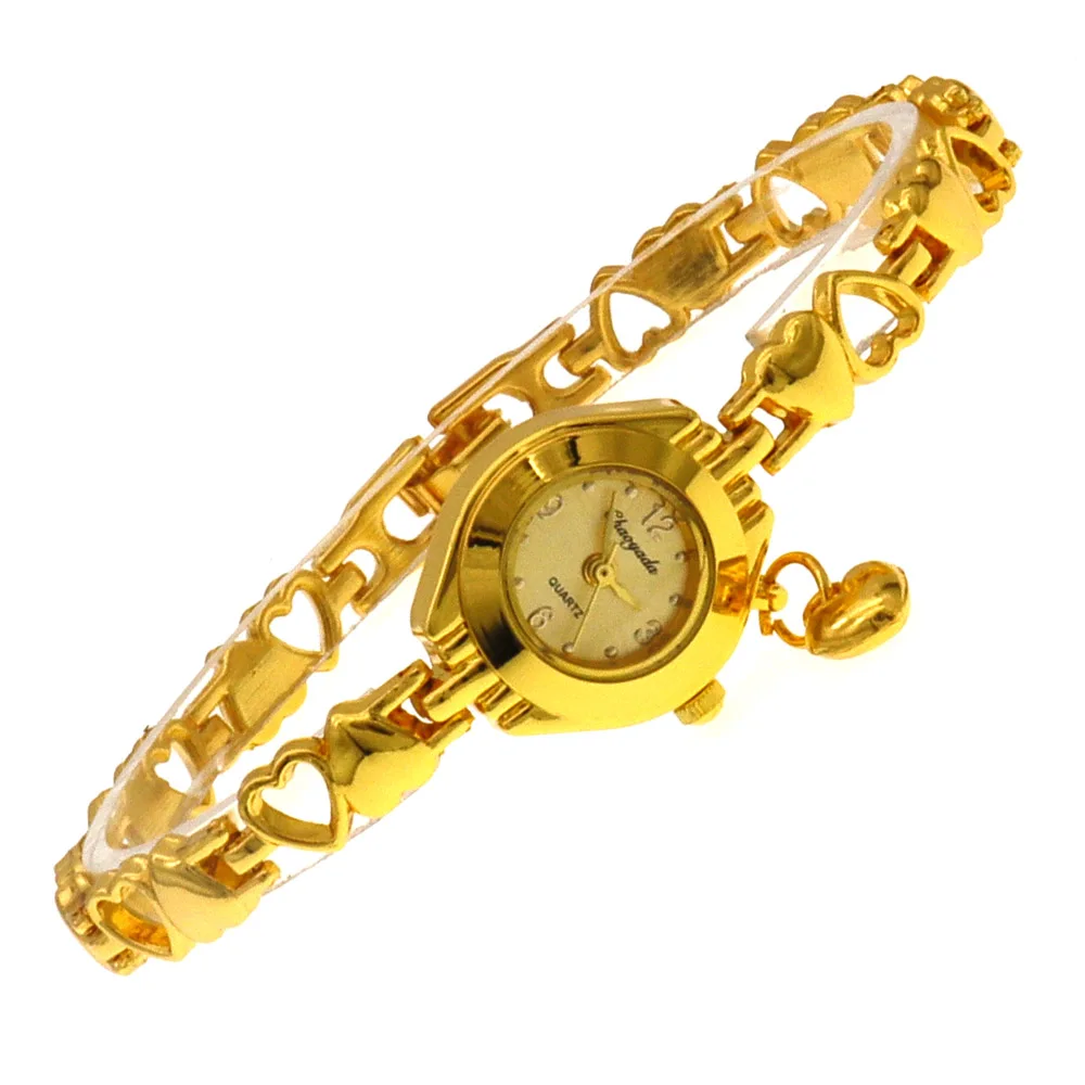 Cute Women's Fashion Small Dial Quartz Bracelet Wrist Watch Wholesale New Arrival with heart pendant Ladies Watch 3