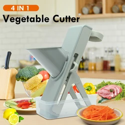 4 IN 1 Multipurpose Vegetable Slicer Cutter Manual Carrot Onion Potato Meat Lemon Grater Shredder With Basket Kitchen Gadgets