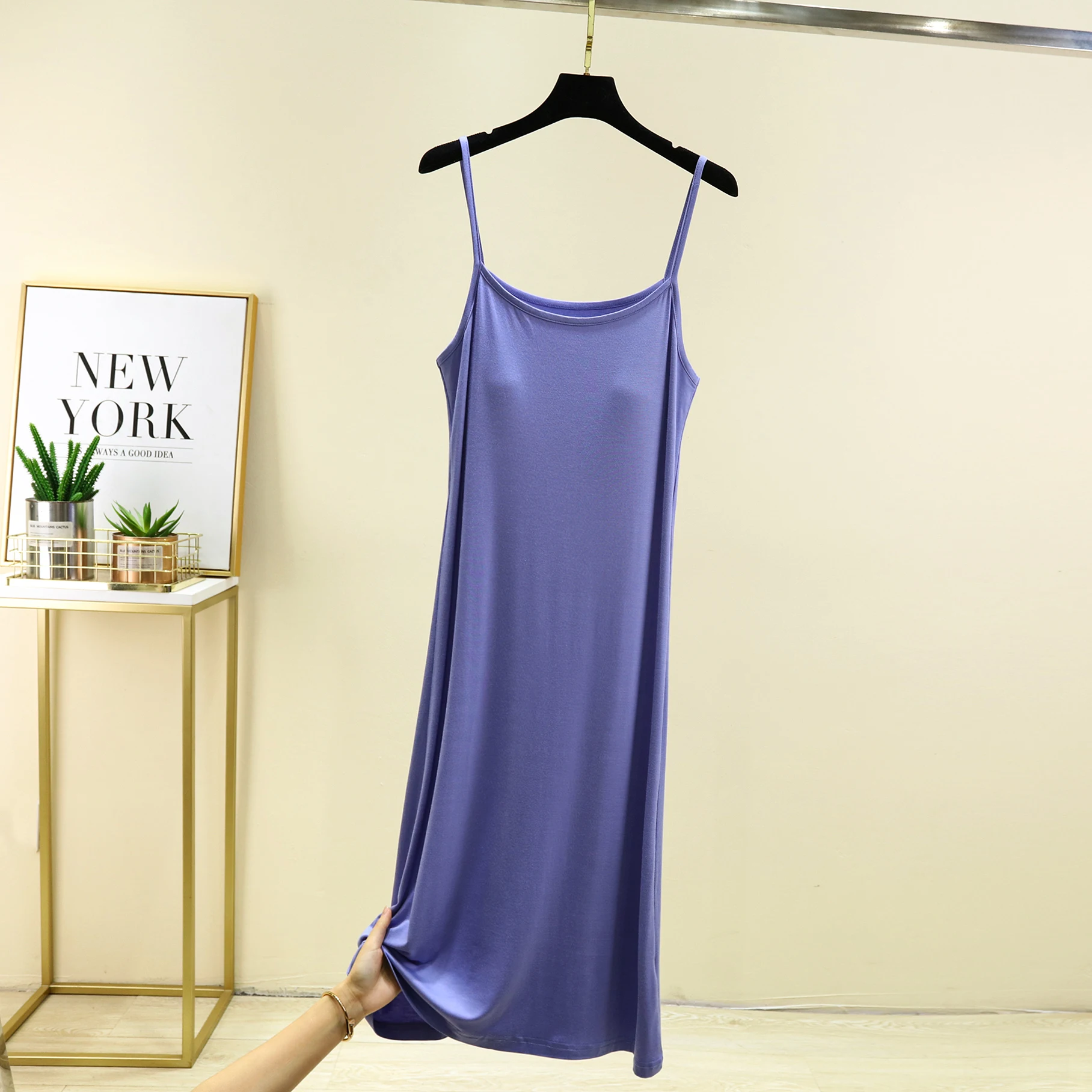 Mid-length gray blue