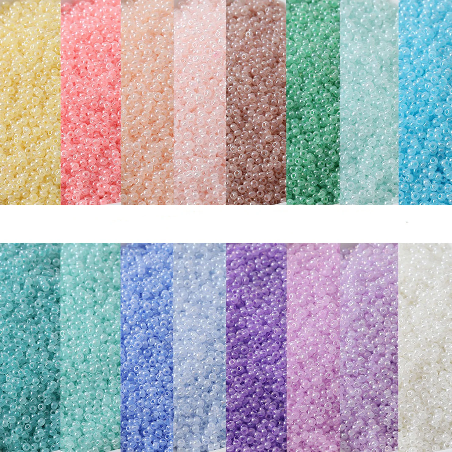 

50PCS Good Quality Mini Rice Beads 2mm Cream Glass Bead DIY Handmade Making Necklace Bracelet Material Accessories