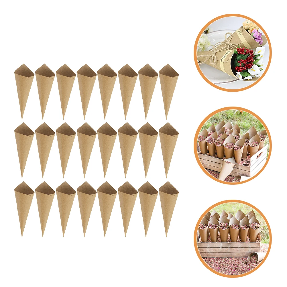 

120pcs Confetti Cone Holder Flower Cones Natural Petals For Candies Decorationation Cones Stand Box Tray