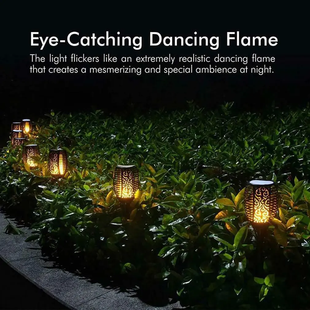 4 Pcs 12LED Solar Flame Effect Light Outdoor Led Solar Garden Light Flickering Flame Torches Lamp For Courtyard Garden Balcony