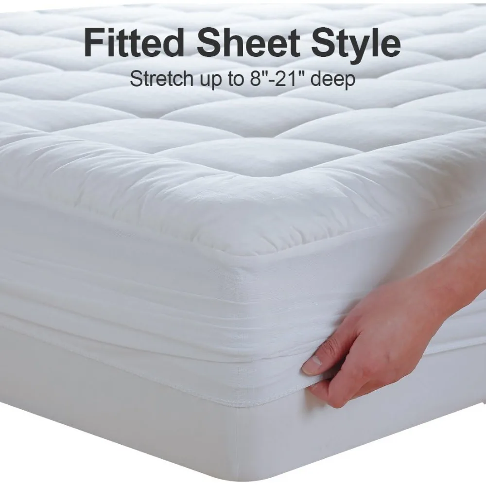 Extra large mattress cushion, top mattress cover, quilted bed cover, 8-21 inch deep pocket cooling surface layer 6