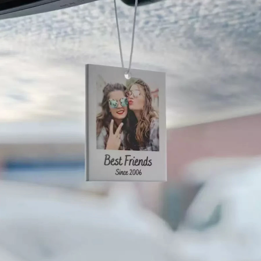 맞춤형 아크릴 자동차 펜던트, 단면 또는 양면 인쇄 사진 걸이 액세서리, 친구를 위한 맞춤형 선물