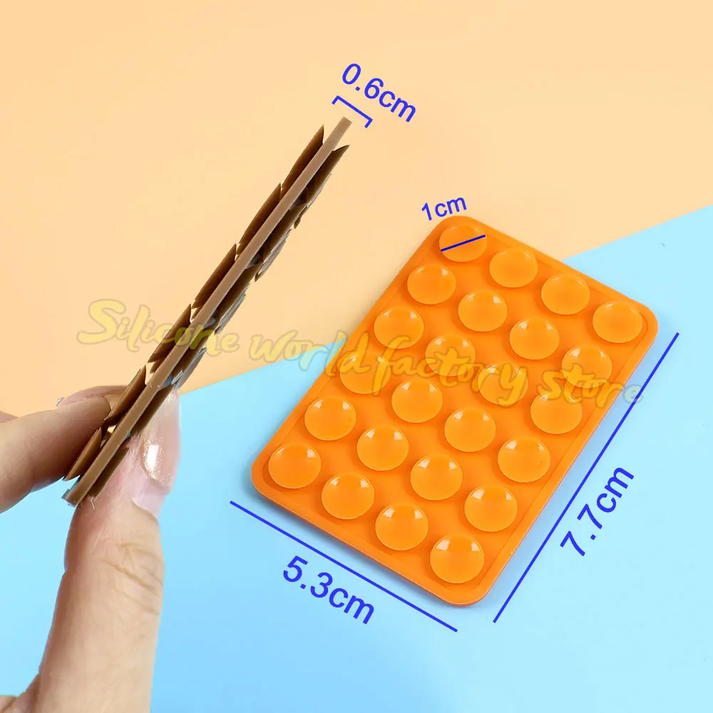 Silicone World Double-sided Silicone Suction Phone Holder Multifunctional Phone Case Anti-Slip Back Stickers Mat Wall Stand
