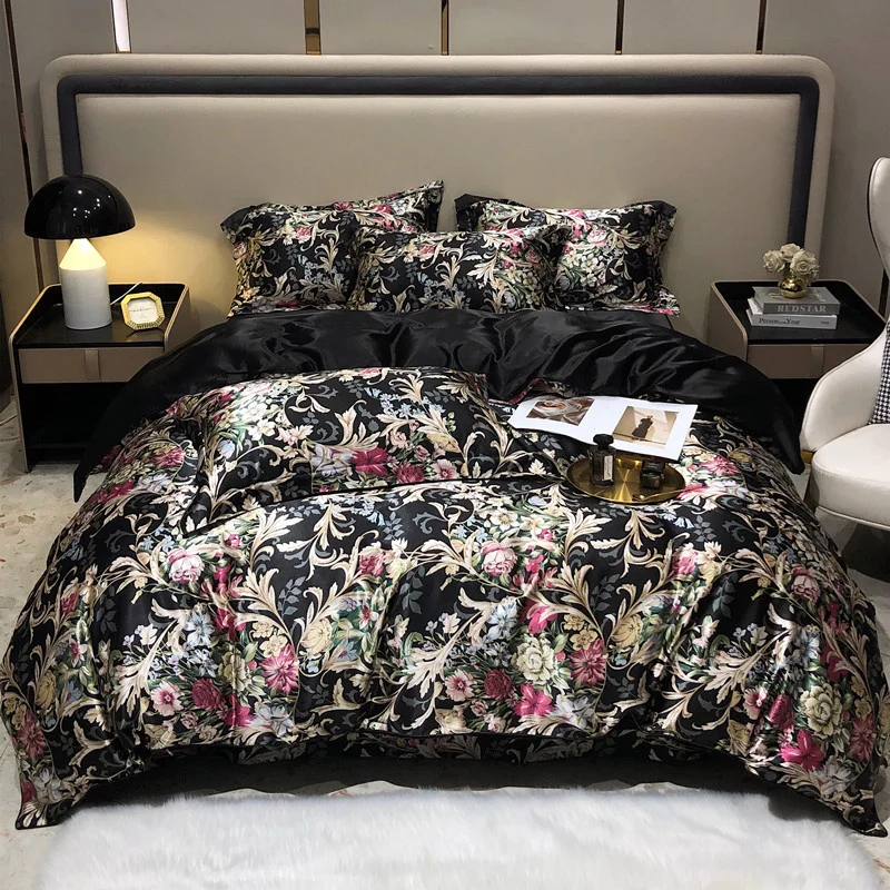 Luxury Blending Mulberry Silk Bedding Set with Duvet Cover Bed Sheet Pillowcase Double Couple Single Summer Blanket Cover Sheets 5