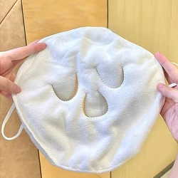 Luxury Reusable Thermal Skincare Face Towels - Ultimate Moisturizing Facial Treatment (White with 3 Holes)