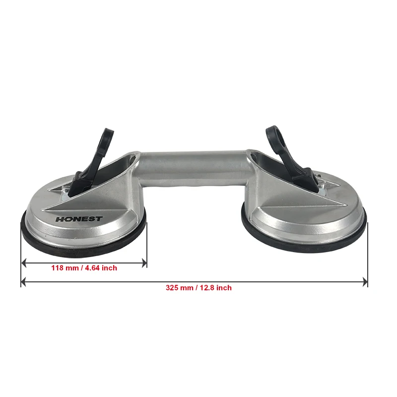 Heavy Duty Dual Aluminum Glass Suction Cups Dent Puller Handle Lifter Car Dent Puller Removers for Lifting Glass Repair