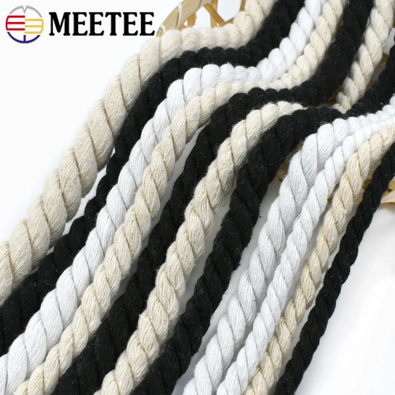 5/10Meters Durable Natural Cotton Cord High Tenacity Twisted Rope for Bag Decoration Macrame Cords DIY Home Textile Accessories