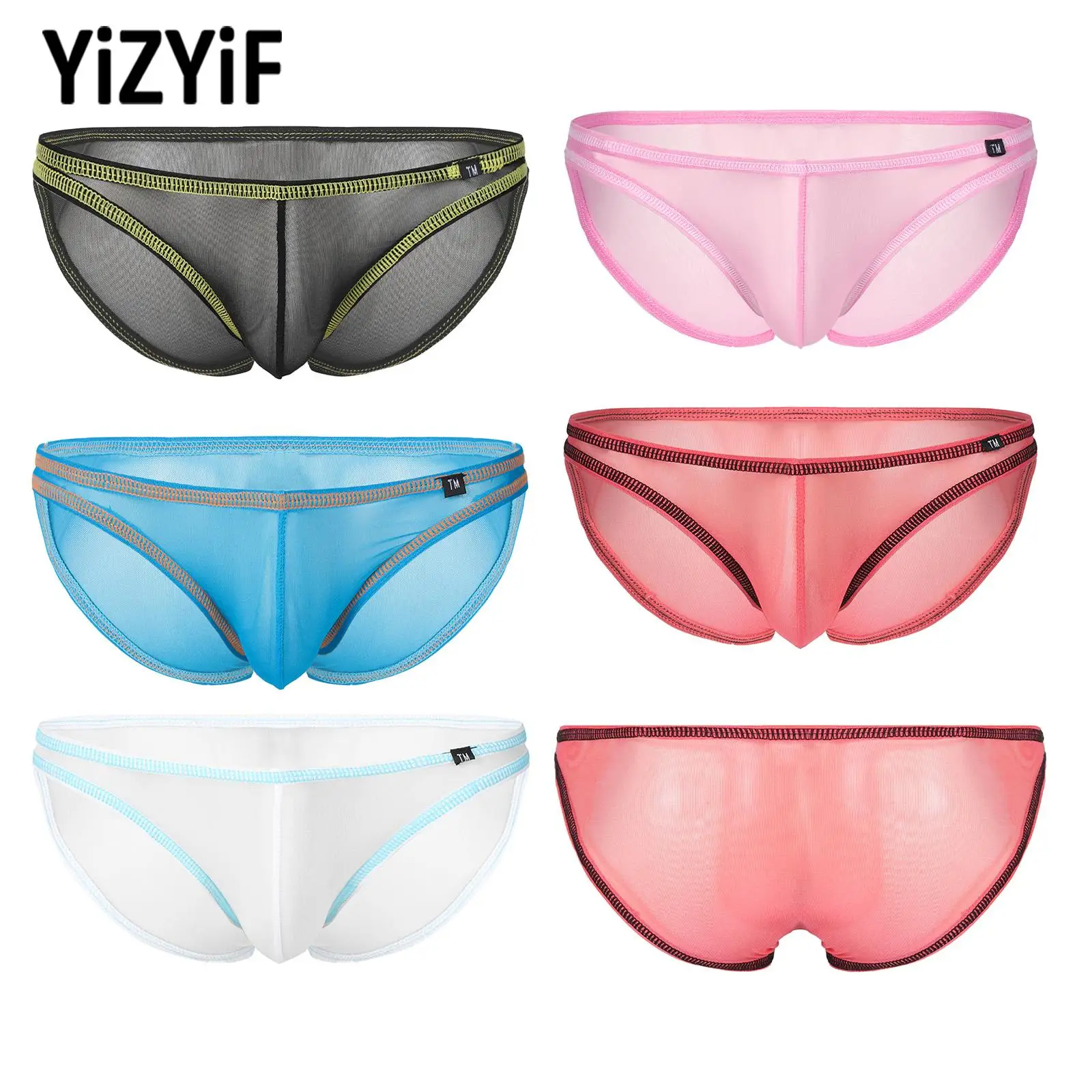 

Men Low Rise Bulge Pouch Bikini Briefs Swimsuit Transparent Mesh Swimwear Erotic Briefs Underpants Sexy Lingerie Gay Man Panties