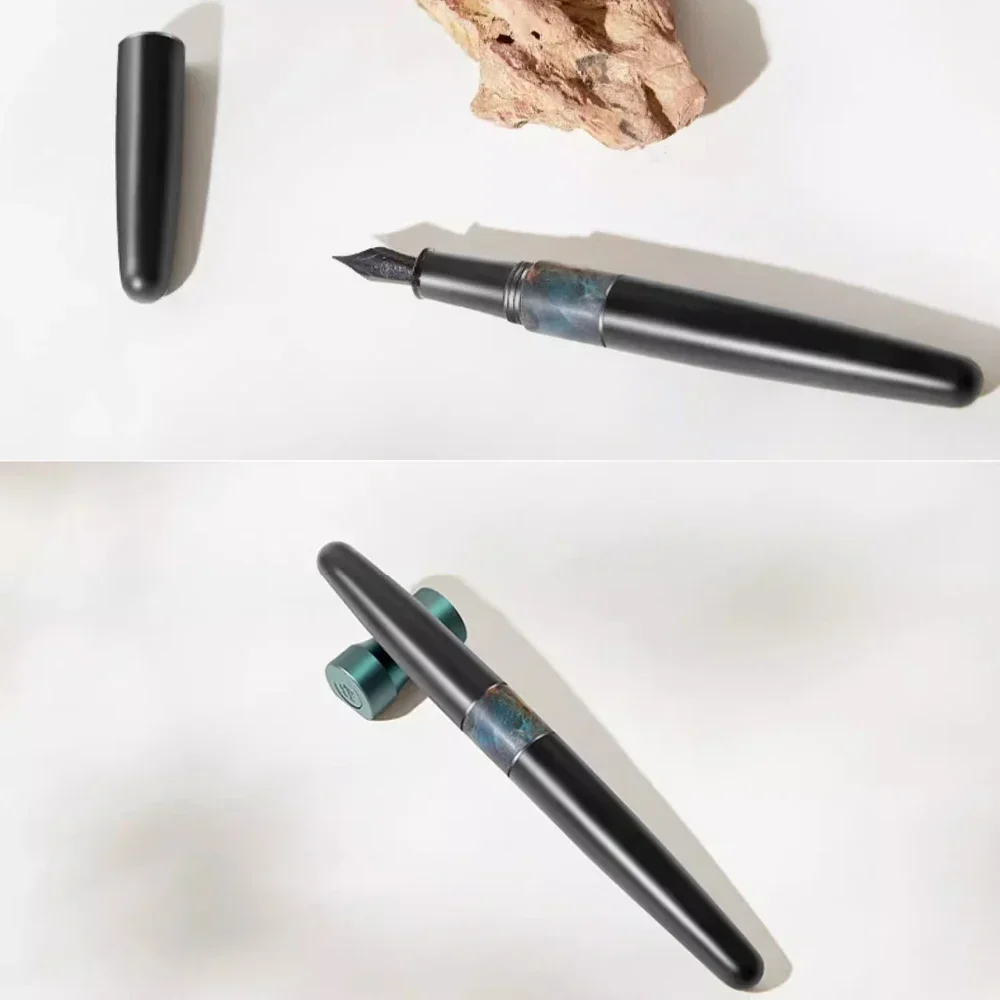 RIIMOO 518 Metal Fountain pen EF F nib Minimalist black white color high-end business luxury pen school office writing supplies 3