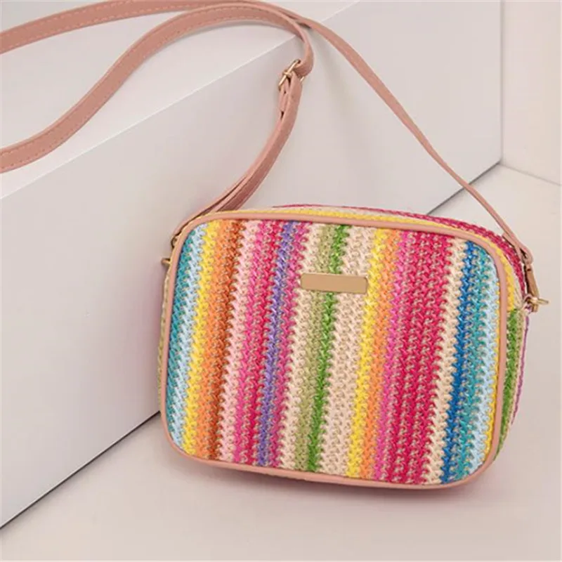 Trendy Ladies Bags, Fashionable and Artistic Weaving, Multi-color Straw Woven Bags, Ethnic Style Crossbody Bags, Women's Bags